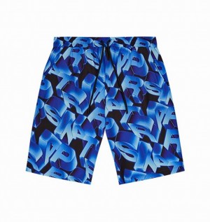 Men's Trapstar 3D Swimming Shorts Sets Blue | USA-409517