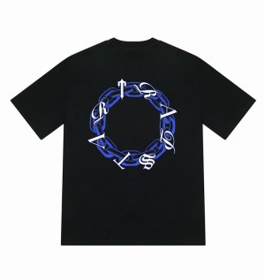 Men's Trapstar Chain Script T Shirts Black | USA-691307