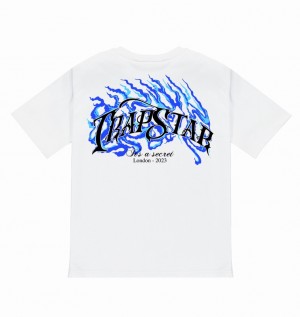 Men's Trapstar Chrome Flame SS23 T Shirts White | USA-695421