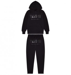 Men's Trapstar Decoded Hooded Gel Tracksuits Black | USA-604918