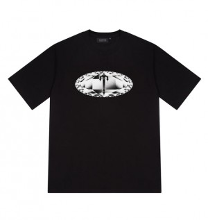 Men's Trapstar Diamond In The Rough T Shirts Black | USA-983725