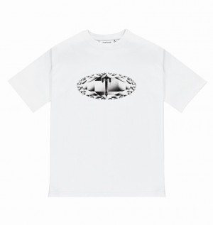 Men's Trapstar Diamond In The Rough T Shirts White | USA-134206