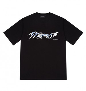 Men's Trapstar Fusion T Shirts Black | USA-109685