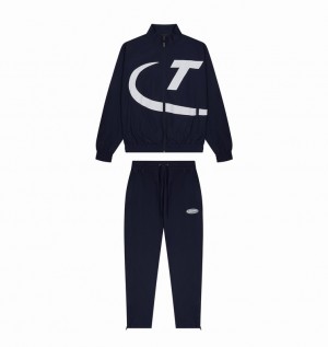 Men's Trapstar Hyper Shellsuit Tracksuits Navy / White | USA-980376