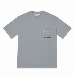 Men's Trapstar Hyperdrive Reinforced Rivet T Shirts Grey | USA-918425