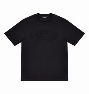 Men's Trapstar Irongate Arch Embossed T Shirts Black | USA-416783