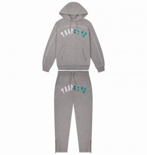 Men's Trapstar Irongate Chenille Arch Tracksuits Grey / Blue | USA-306147