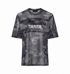 Men's Trapstar Irongate Mesh T Shirts Black Camo | USA-869125