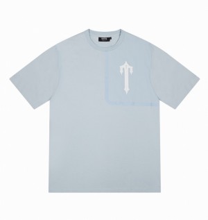 Men's Trapstar Irongate T Tech Zip T-Shirt Sets Blue | USA-860417