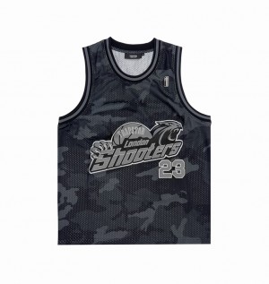 Men's Trapstar *PRE ORDER* Shooters SS23 Basketball Vest Sets Black Camo | USA-391570