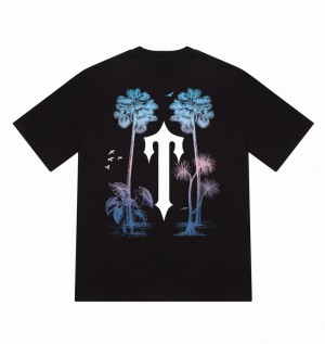 Men's Trapstar Paradise It's A Secret T Shirts Black | USA-852603