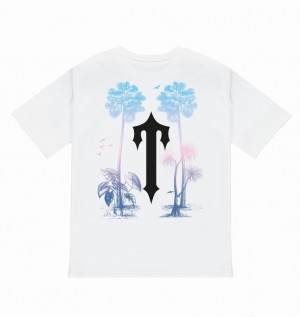 Men's Trapstar Paradise It's A Secret T Shirts White | USA-267304