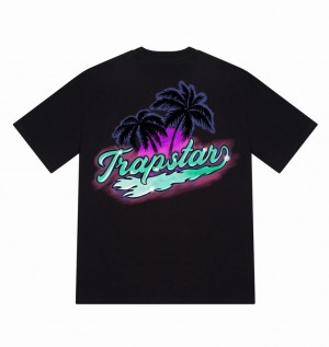 Men's Trapstar Paradise T Shirts Black | USA-013569