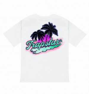 Men's Trapstar Paradise T Shirts White | USA-684597