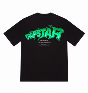 Men's Trapstar Press Start T Shirts Black | USA-841597