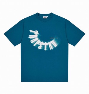 Men's Trapstar Reverse Arch T Shirts Blue | USA-549673