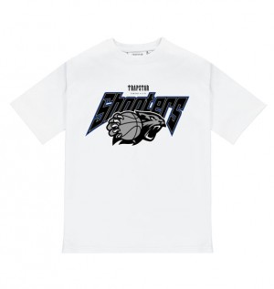 Men's Trapstar Shooters Playoff T Shirts White | USA-364915