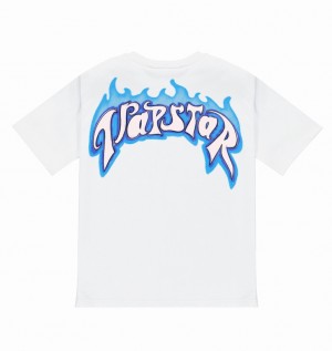 Men's Trapstar Trail Blaze T Shirts White | USA-843720