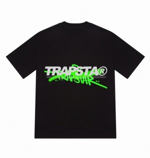 Men's Trapstar Trespass T Shirts Black / Green | USA-974865