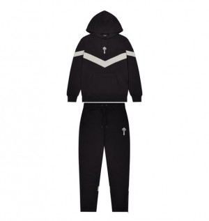 Men's Trapstar V Stripe Tracksuits Black / Grey | USA-829136