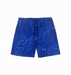 Men's Trapstar Wildcard Swimming Shorts Sets Blue | USA-340169