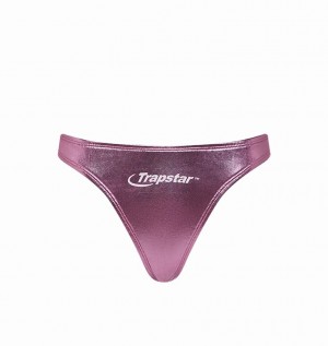 Women's Trapstar Hyperdrive Metallic Bikini Bottoms Pink | USA-759263