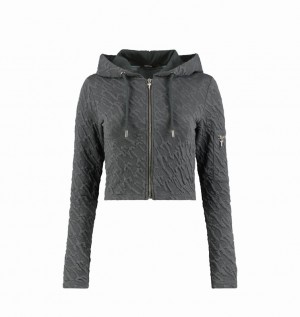 Women's Trapstar Jacquard Fitted Zip Hoodie Grey | USA-725864