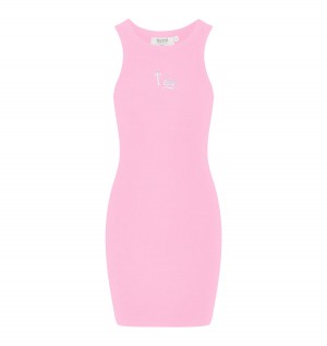 Women's Trapstar Script Dress Pink | USA-167358