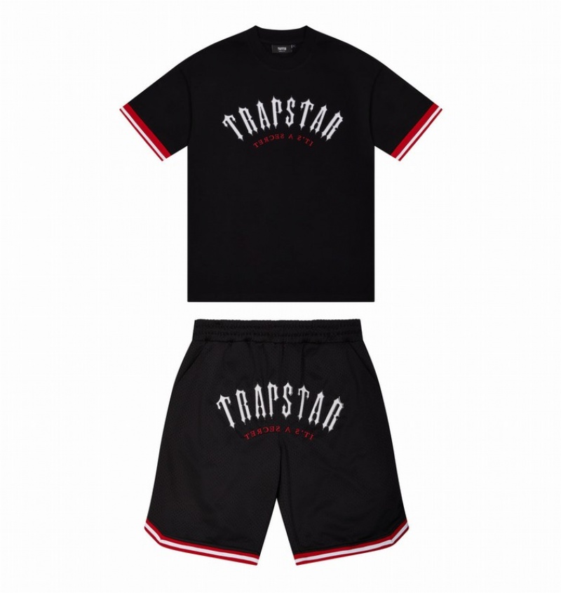 Men\'s Trapstar Arch Mesh Shorts Sets Black | USA-391082