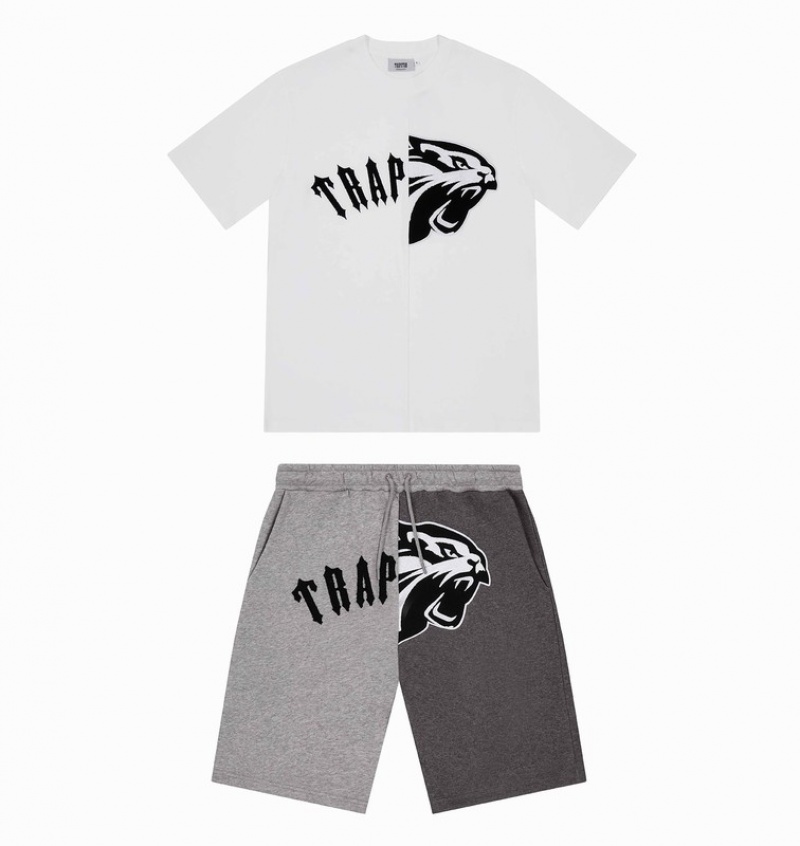 Men\'s Trapstar Arch Shooters Shorts Sets White | USA-074329