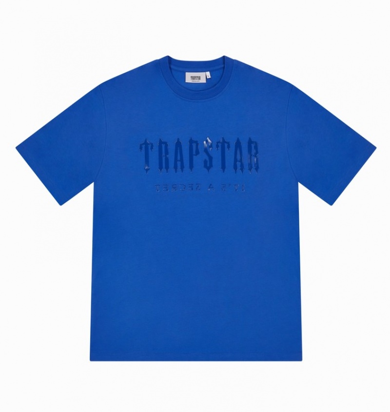 Men's Trapstar Decoded Gel Shorts Sets Blue | USA-572139