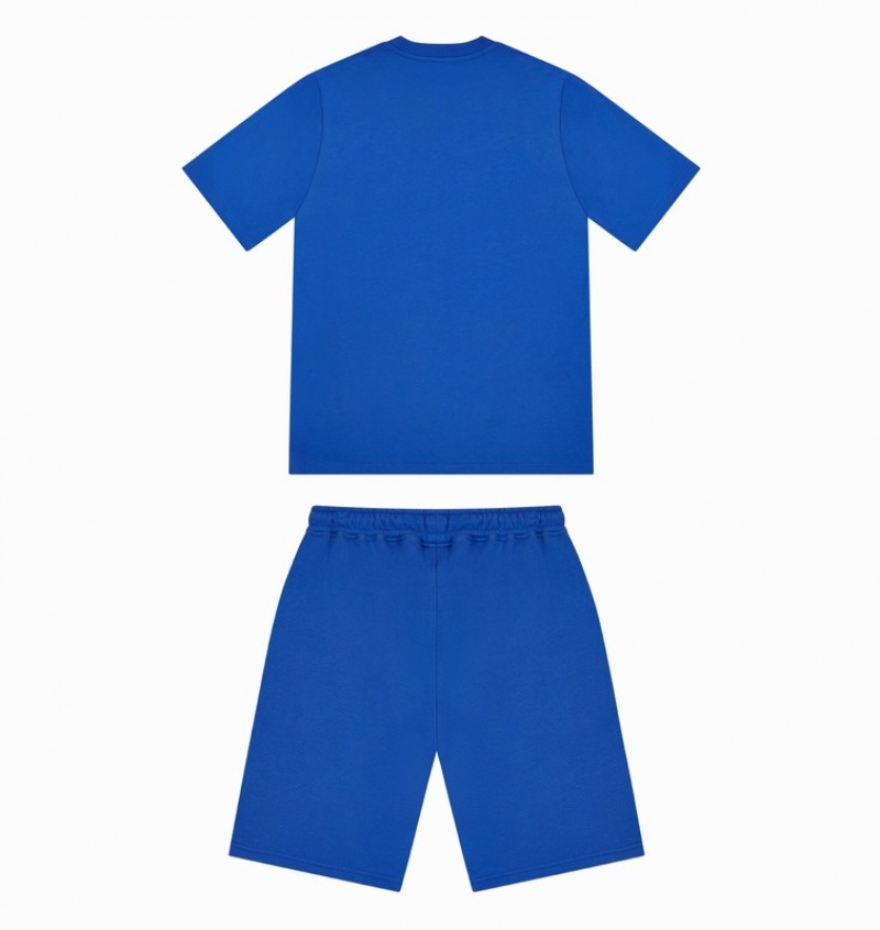 Men's Trapstar Decoded Gel Shorts Sets Blue | USA-572139