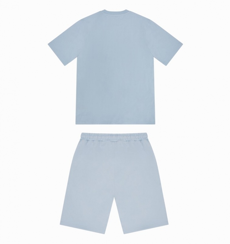 Men's Trapstar Decoded Gel Shorts Sets Blue | USA-539762