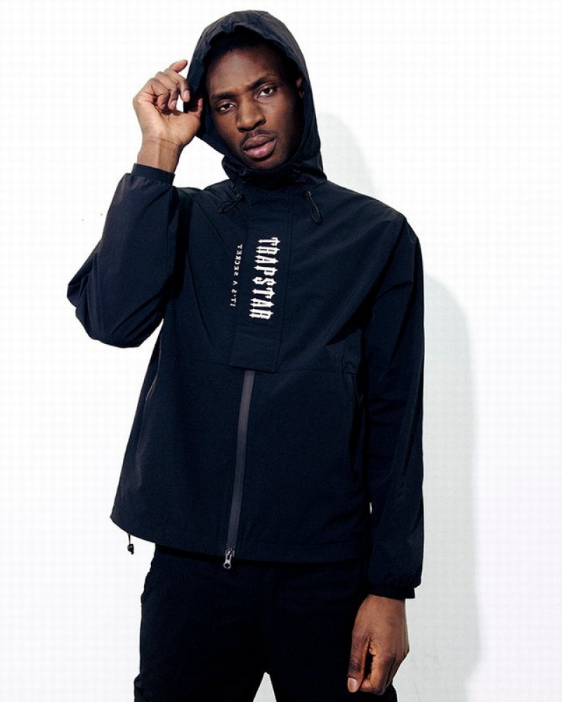 Men's Trapstar Decoded Jackets Black / White | USA-713038