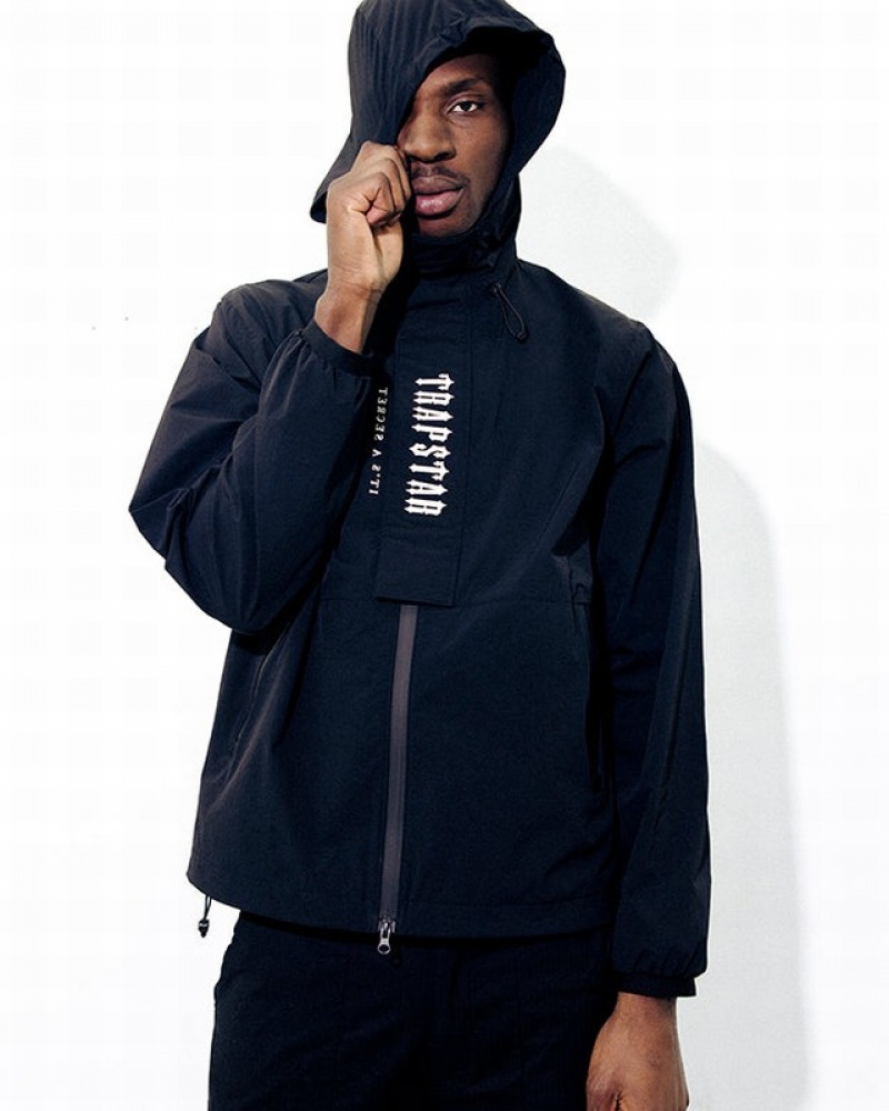 Men's Trapstar Decoded Jackets Black / White | USA-713038