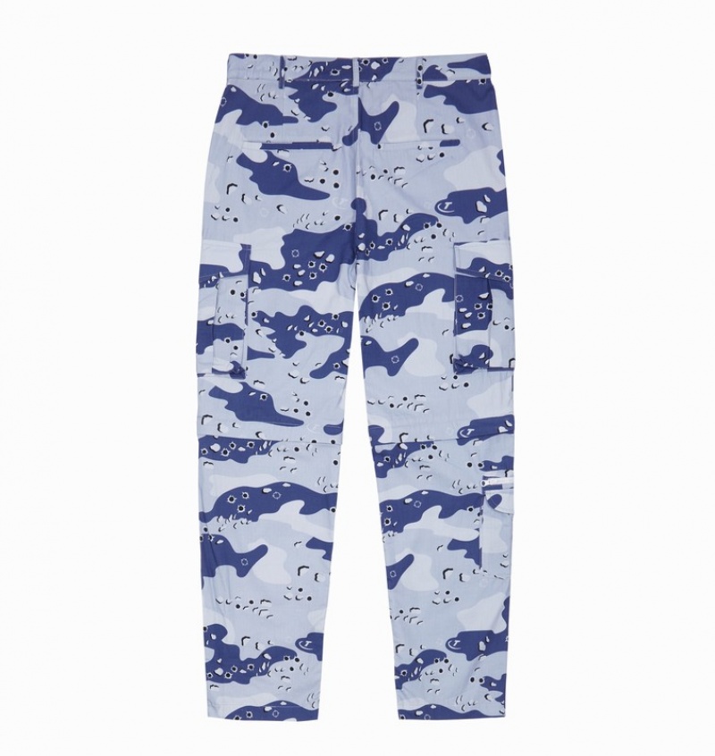 Men's Trapstar Hyperdrive Cargos Pants Blue Camo | USA-617943