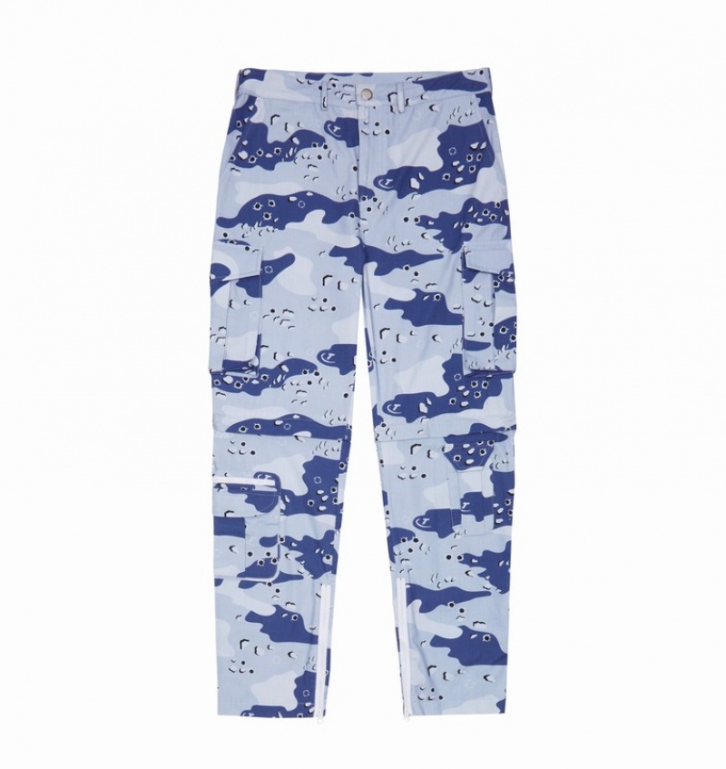 Men\'s Trapstar Hyperdrive Cargos Pants Blue Camo | USA-617943