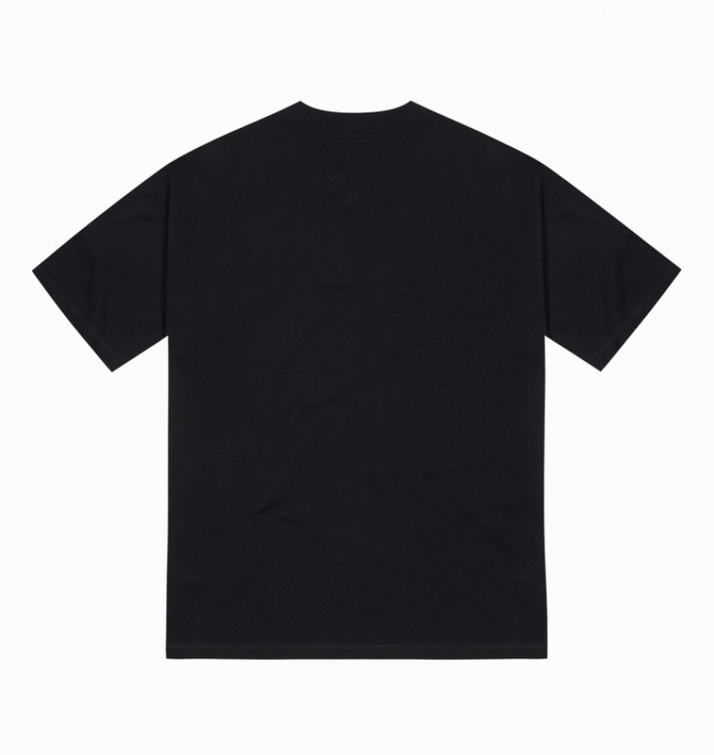 Men's Trapstar Hyperdrive Embroidered T Shirts Black / Blue | USA-539760