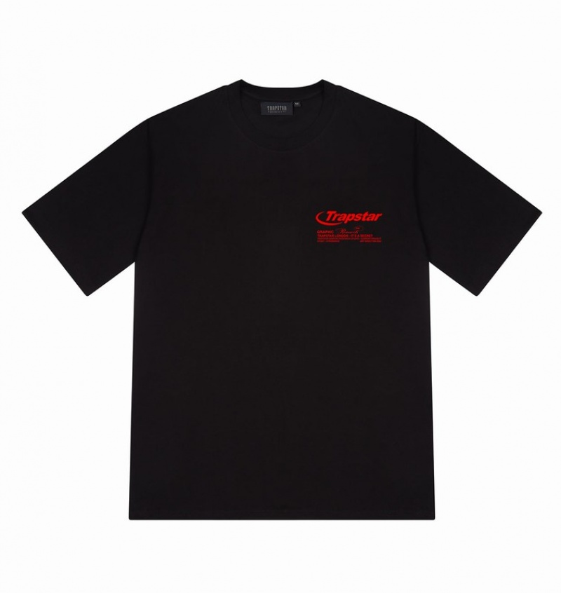 Men's Trapstar Hyperdrive Odyssey T Shirts Black | USA-928365