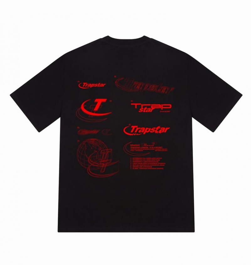 Men\'s Trapstar Hyperdrive Odyssey T Shirts Black | USA-928365