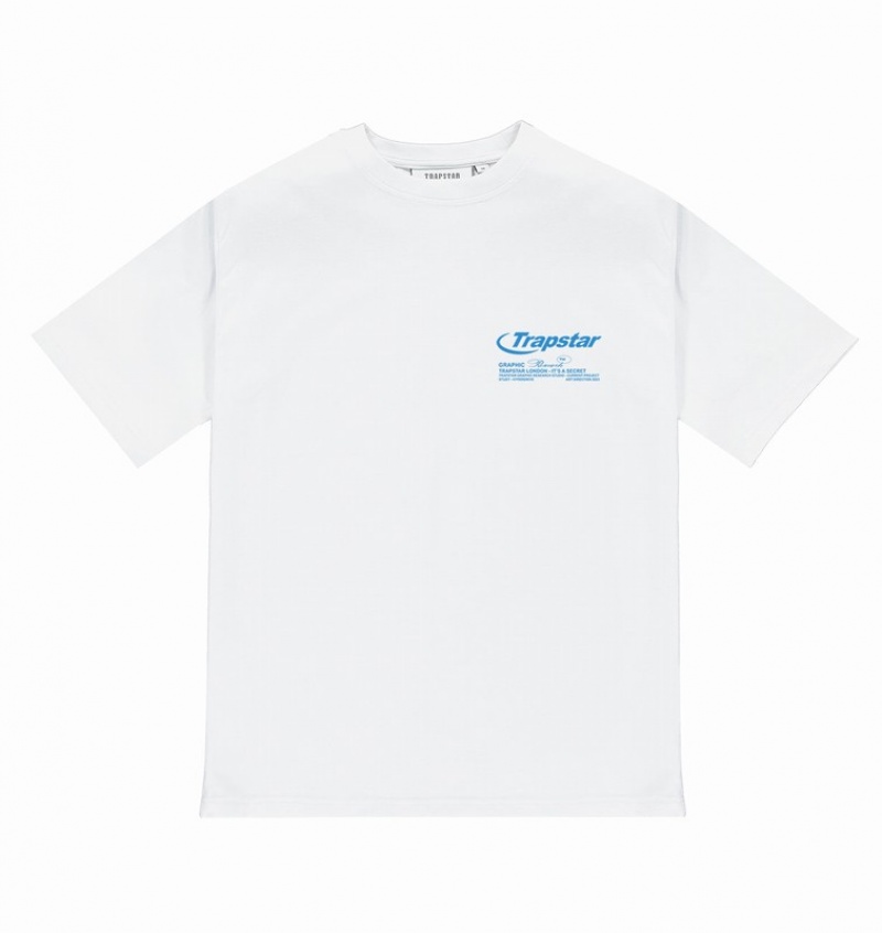 Men's Trapstar Hyperdrive Odyssey T Shirts White | USA-049287