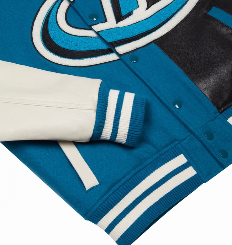 Men's Trapstar Hyperdrive T Chenille Jackets Blue / Black / White | USA-713036