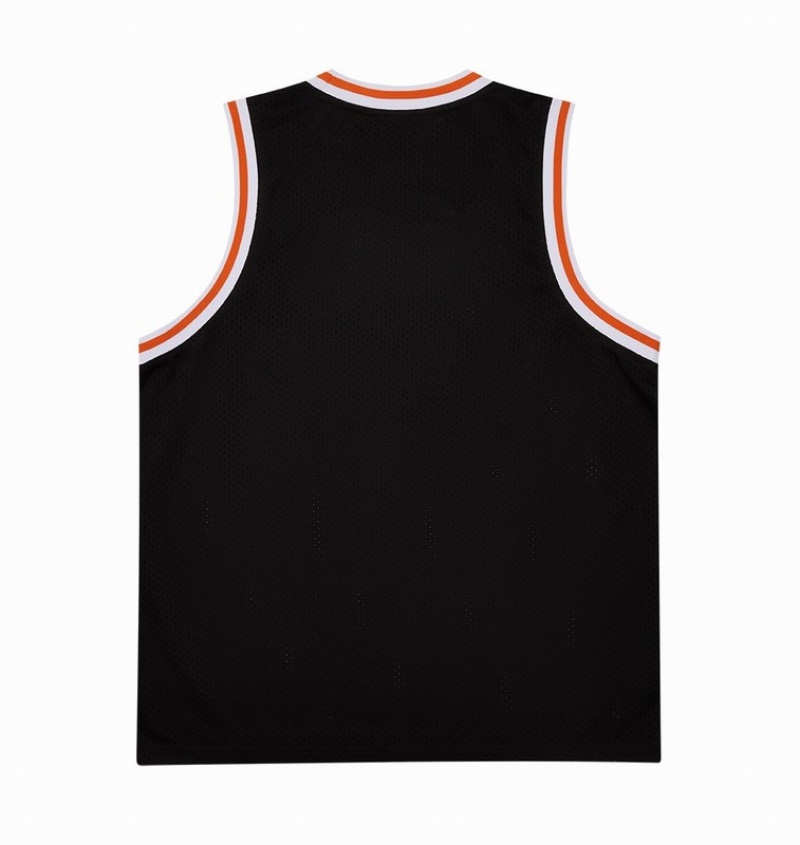 Men's Trapstar Irongate Arch Basketball Vest Sets Black / White / Orange | USA-086297