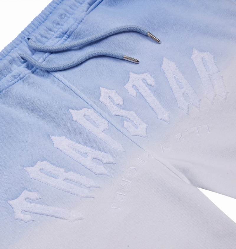 Men's Trapstar Irongate Arch Chenille Hoodie Short Sets Blue | USA-784392