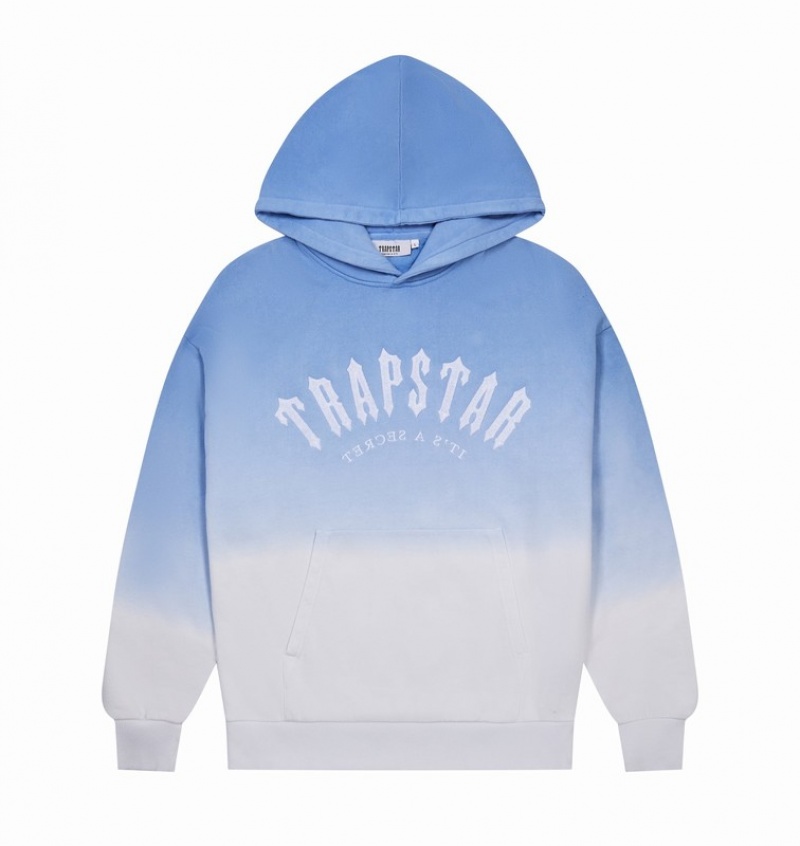 Men's Trapstar Irongate Arch Chenille Hoodie Short Sets Blue | USA-784392