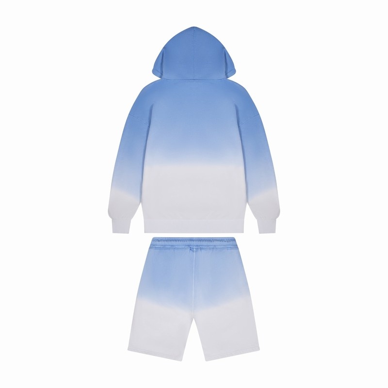 Men's Trapstar Irongate Arch Chenille Hoodie Short Sets Blue | USA-784392