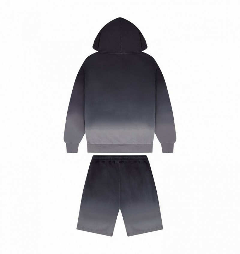 Men's Trapstar Irongate Arch Chenille Hoodie Short Sets Black | USA-609512