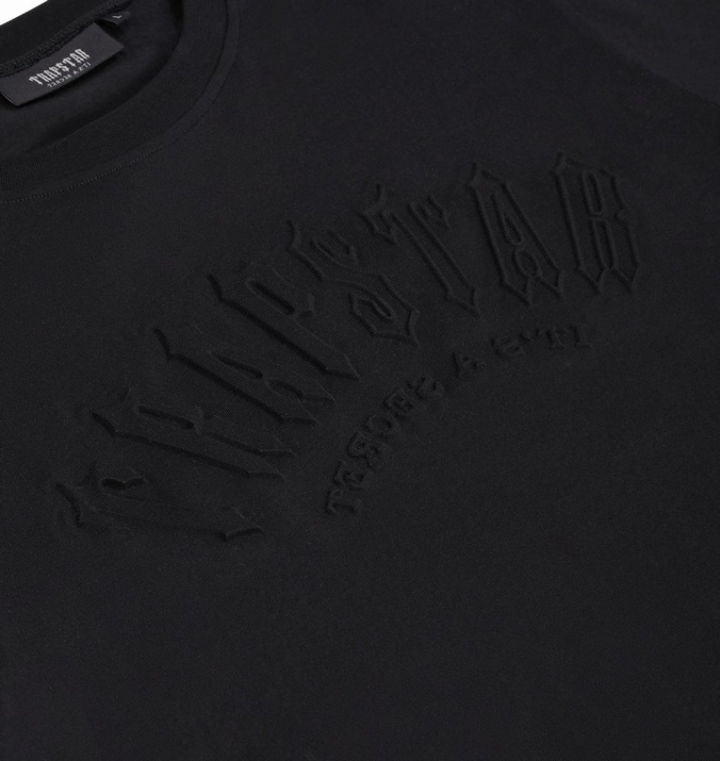 Men's Trapstar Irongate Arch Embossed T Shirts Black | USA-416783