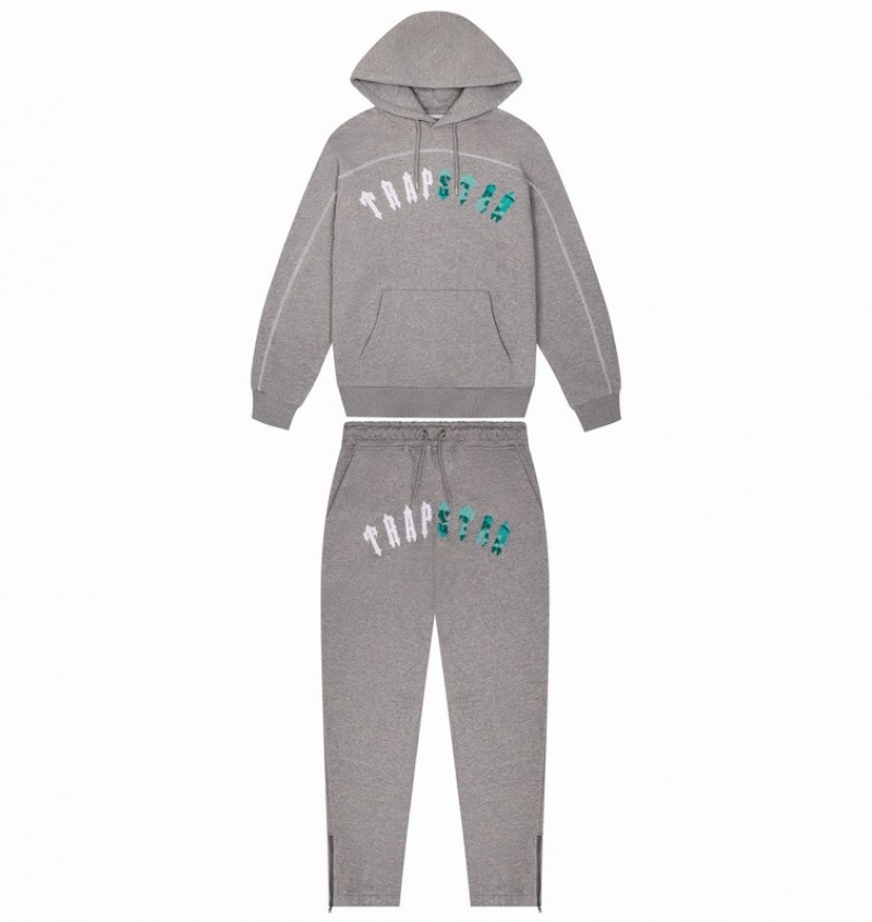 Men\'s Trapstar Irongate Chenille Arch Tracksuits Grey / Blue | USA-306147