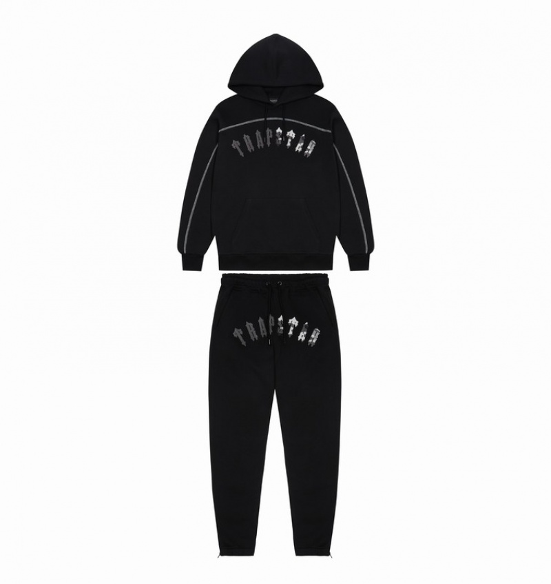 Men\'s Trapstar Irongate Chenille Arch Tracksuits Black / Grey Camo | USA-172564